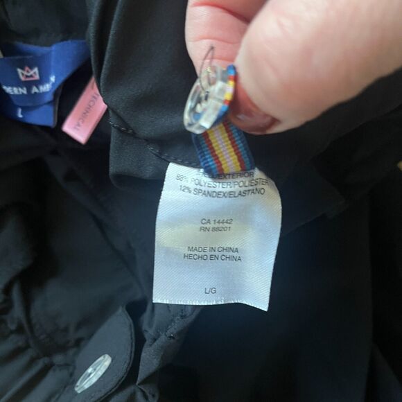 Modern Ambition Black Tie Waist Light Paperbag Dress Pants Straight Leg - Large - Picture 5 of 5